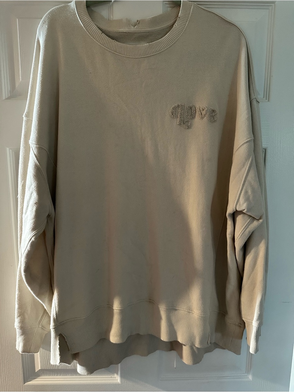 Aerie Cream Crewneck Sweatshirt - oversized